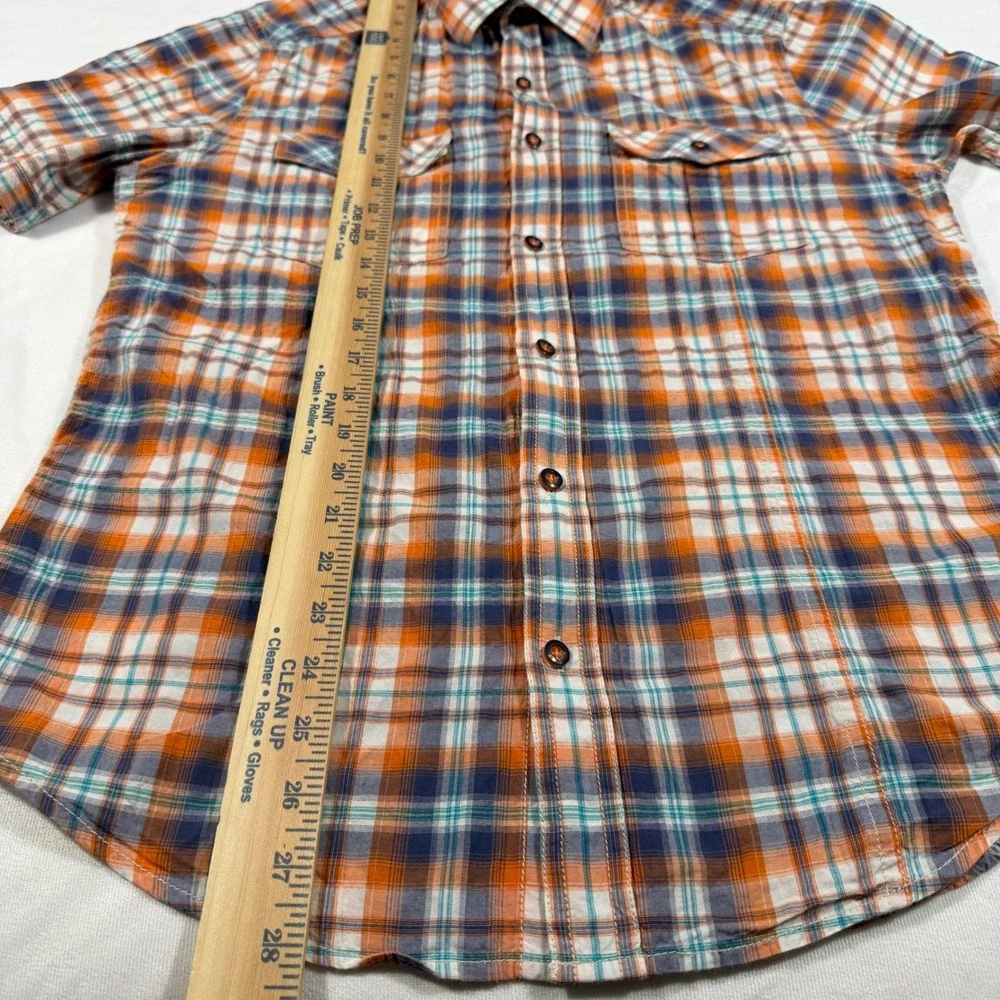 Johnston &‎ Murphy Mens Plaid Short Sleeve Button Up Shirt Size S